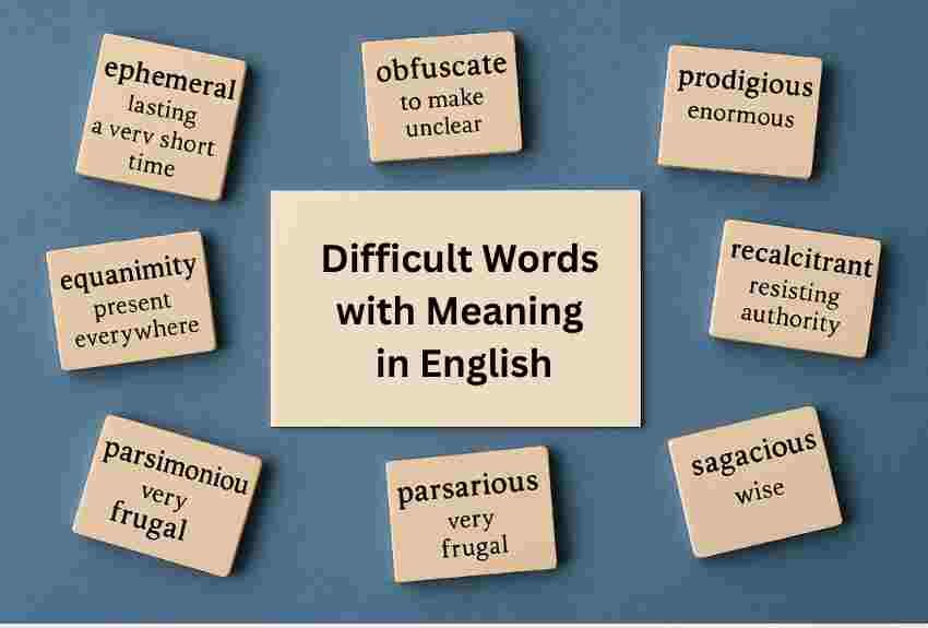 Difficult Words with Meaning in English in 2025 1 Difficult Words with Meaning in English