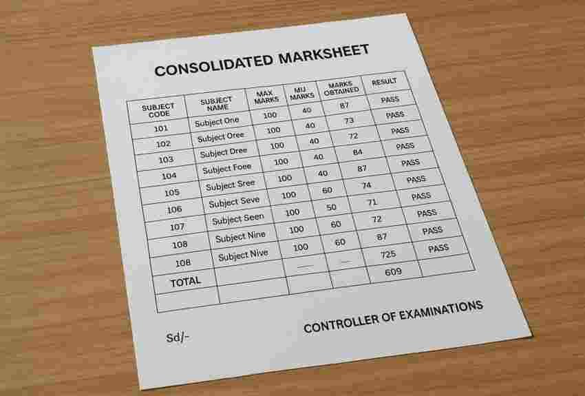 Consolidated Marksheet: Meaning, Types, Format & More! 1 Consolidated Marksheet