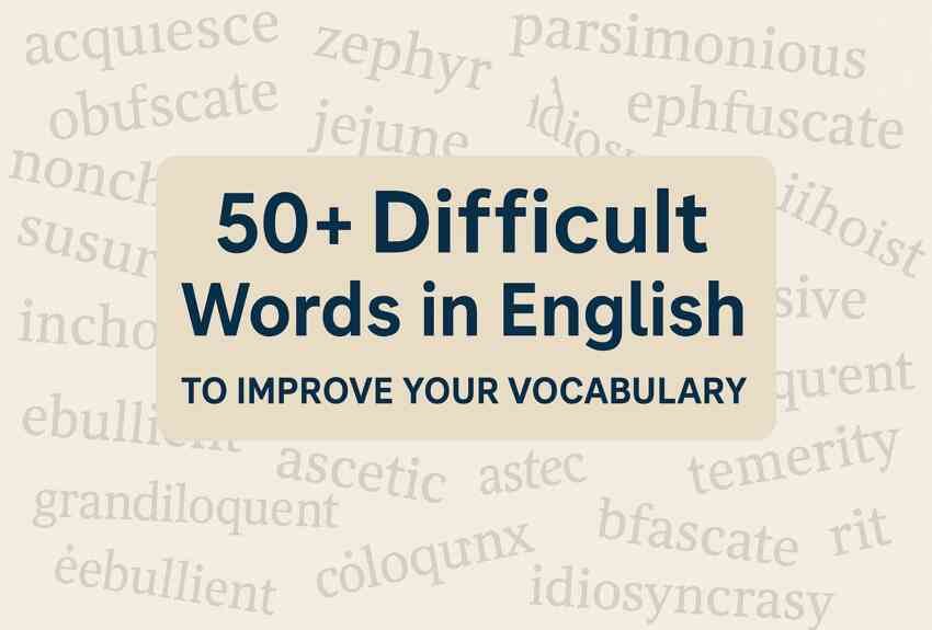 Difficult Words in English