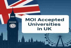 United Kingdom 5 MOI Accepted Universities in UK